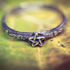 Pentagramm Ring* Massives Sterling Silber * Stapelring Witchy * Jede Größe