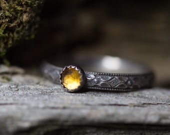 Citrine Ring* Solid Sterling Silver Stacking Ring * November Birthstone * Any Size