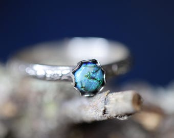 Monarch OPAL  Ring * Moonlight *  Witchy Jewelry *8mm Opal * Night Sky * Solid Sterling *Any Size