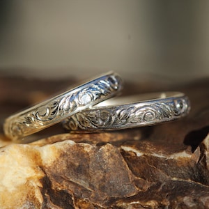 Handmade Wedding Ring* Acanthus Band * Solid Sterling Silver