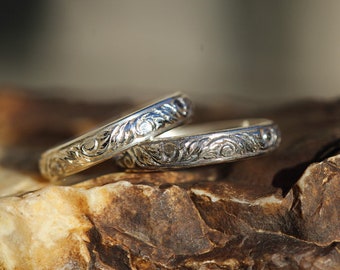 Vintage Ring * Vintage Styled Band * ONE Acanthus Ring * Shiny Or Antiqued  * Classic Wedding Band * Solid Sterling Silver * Any Size
