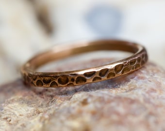Bronze Stacking Ring * Skinny Rose Gold Color Band * Any Size
