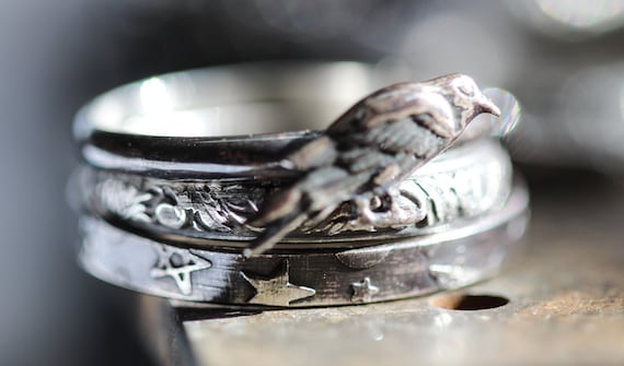 Raven Ring *solid Sterling Silver Celestial Jewelry