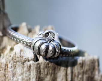 Pumpkin Ring * Solid Sterling Silver Stacker Ring * Any Size