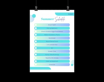 Summer Schedule | Kids | Fully Customizable |