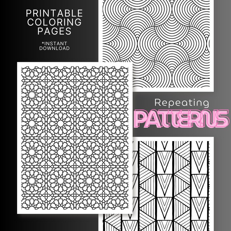 Repeating Patterns Letters Example Repeating Patterns1 | Coloring Pages - Etsy