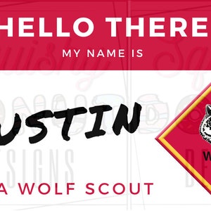 Cub Scout Name Tags Lion Tiger Bear Wolf Webelos AOL - Etsy