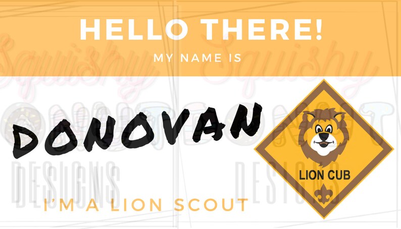 Cub Scout Name Tags Lion Tiger Bear Wolf Webelos AOL - Etsy