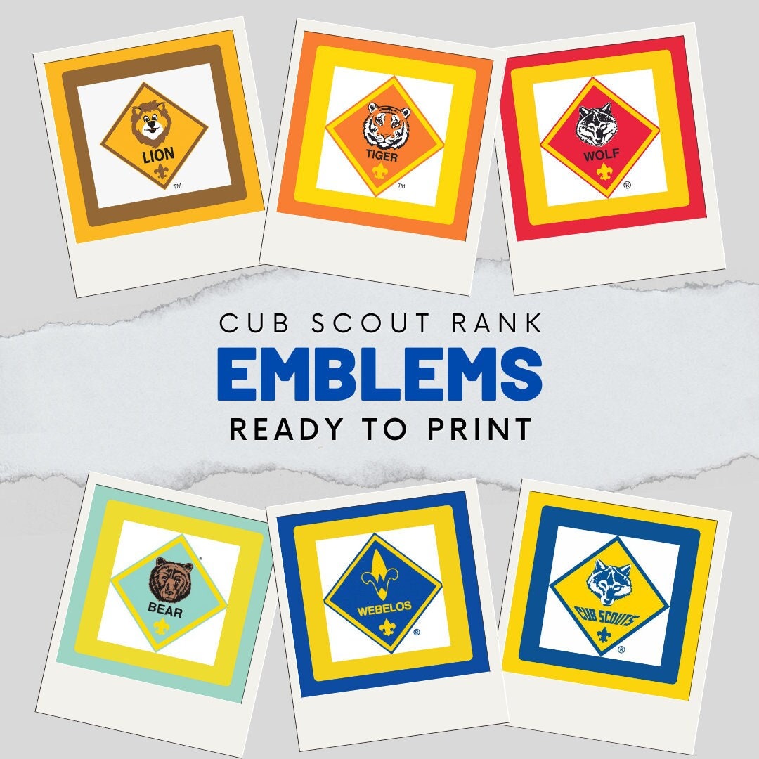 Cub Scout Rank Cards photos Only Lion Tiger Bear Wolf Webelos AOL - Etsy