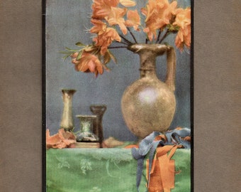 BARON ADOLF DEMEYER, Naturaleza muerta, 1908 de un Autocromo, Pictorialismo, Demeyer