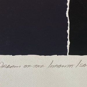 Puede incluir: Impresi&oacute;n de arte abstracto en blanco y negro con la firma del artista "Two Dreams of the Infinite/Space".