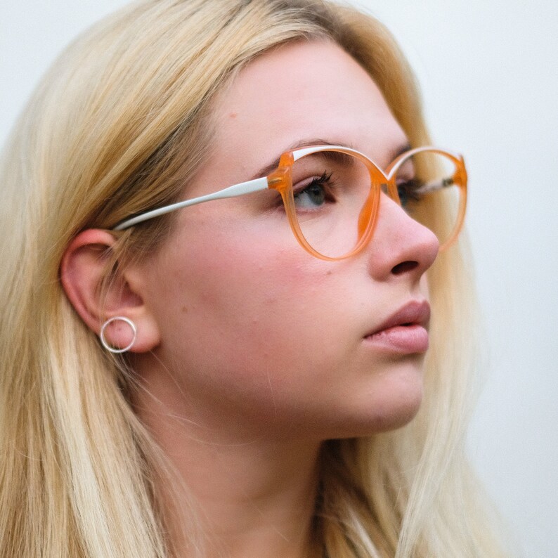 Vintage Eyeglasses by Rodenstock 80s Orange Glasses Frames Retro Eyewear 80s Round Glasses Frames Oversized Vintage Frames