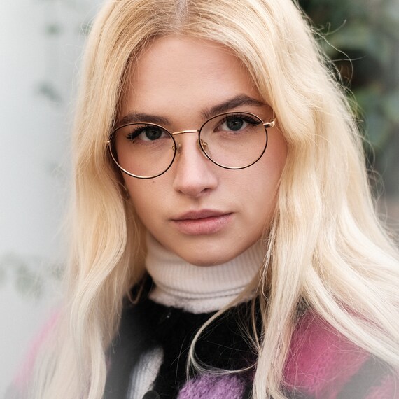 Round Vintage Eye Glasses / Gold Glasses / Wire G