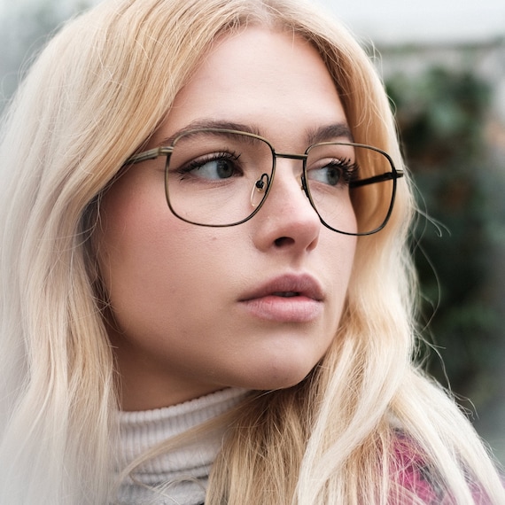 Buy Gold Eyeglasses Oversized Square Glasses Frames Prescription