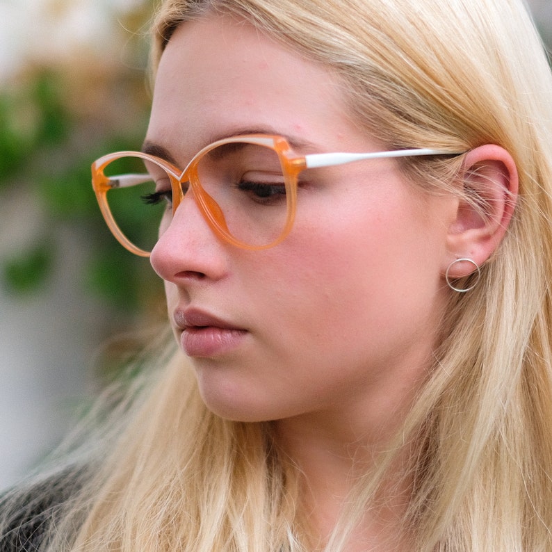 Vintage Eyeglasses by Rodenstock 80s Orange Glasses Frames Retro Eyewear 80s Round Glasses Frames Oversized Vintage Frames
