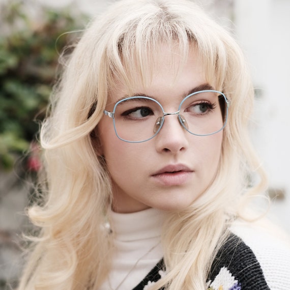 Baby Blue Vintage Glasses Frames, Vienna Line Des… - image 1