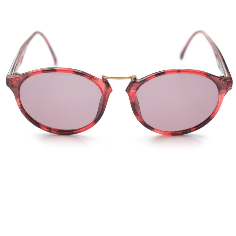 Red Tortoise Shell Vintage Sunglasses / 90s Preppy Glasses Frame