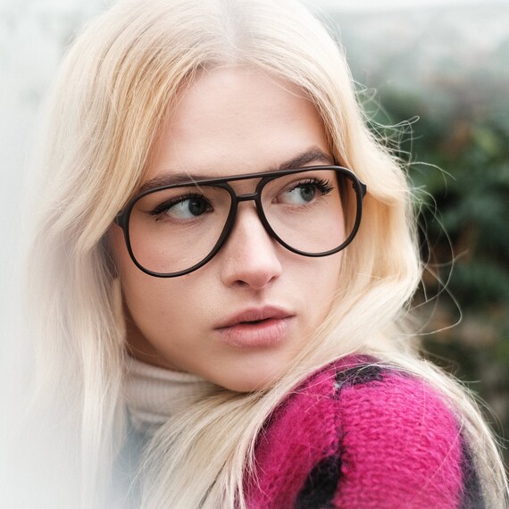 Aviator Vintage Glasses / Brown Glasses 90s / Over
