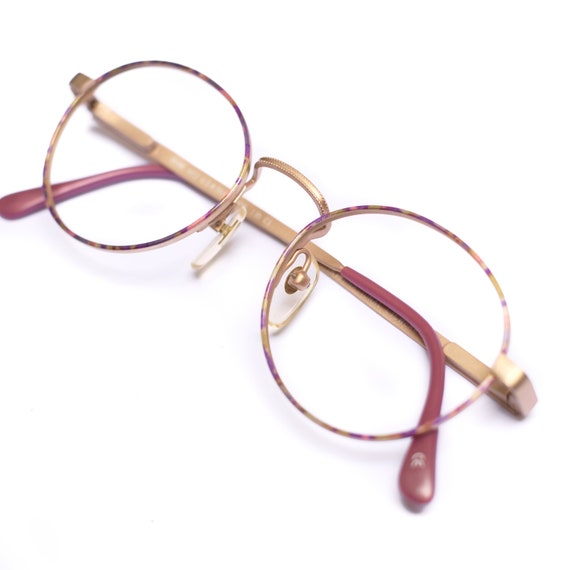Beige Eyeglasses Round Glasses Vintage / Pastel P… - image 7