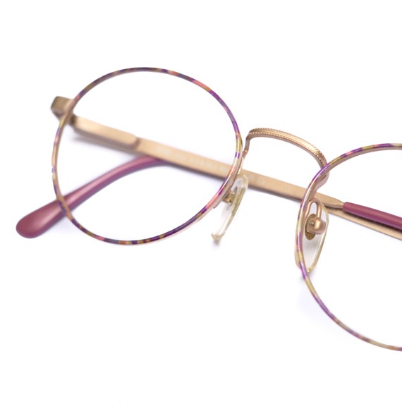 Beige Eyeglasses Round Glasses Vintage / Pastel P… - image 8