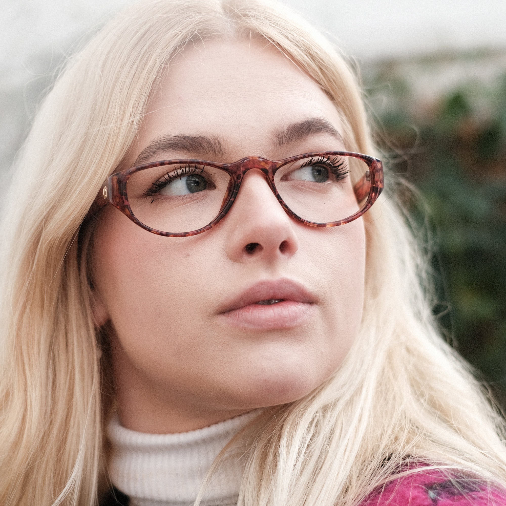 Vintage Eyeglasses by Vienna Line in Tortoise Shell Amber Brown Narrow