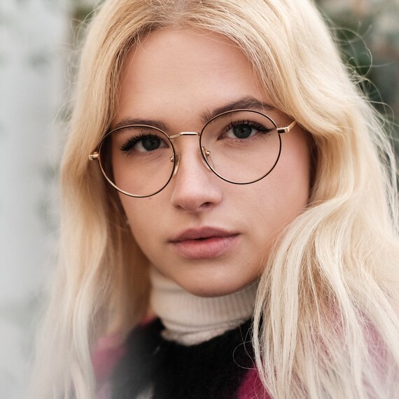 Round Vintage Eye Glasses / Gold Glasses / Wire G
