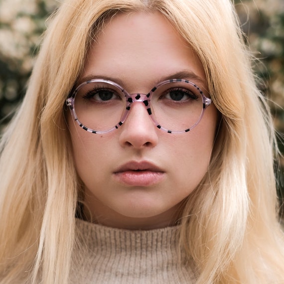 Round Vintage Eye Glasses Menrad / Purple Dot Gla