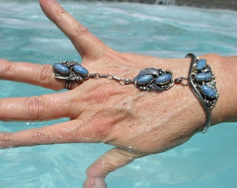 Navajo Justin Maris Denim Lapis Lazuli Slave Bracelet