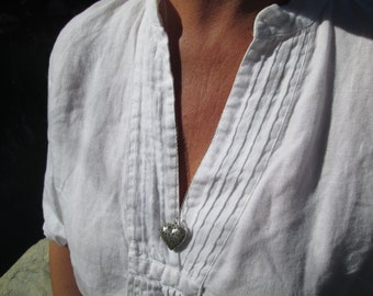 Ornate Sterling Heart Locket Necklace
