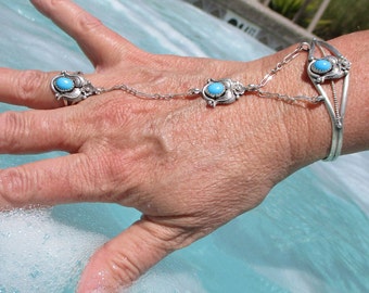 Navajo Susie Lee Turquoise Slave Bracelet