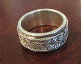 Size 6 Spinner Braided Sterling Ring