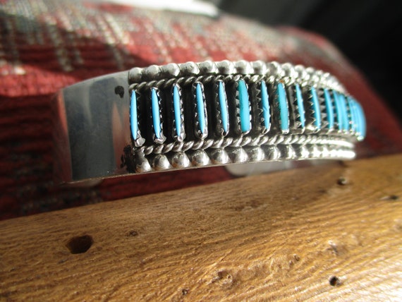 Needle Point and Sterling Silver Cuff Bracelet - image 2