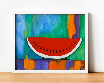 Colorful for your kitchen Art print watermelon, Watermelon print, Fruit art print, Kitchen wall art, Kitchen wall prints, Size  A3,