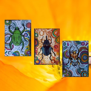 Carte de visites pour artistes ou collectionneurs, Insectes ACEOs