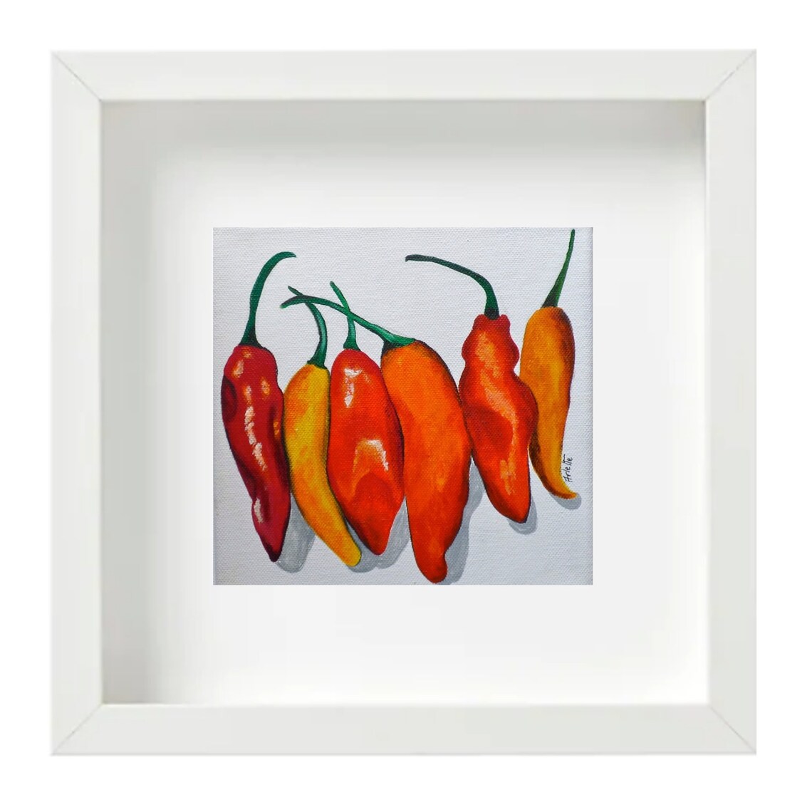 Red peppers prints Colorful peppers art Food art print Etsy