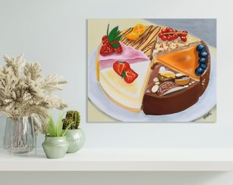 Delicious cake slices for decorating your kitchen, downloadable, Instant download, printable wall art,