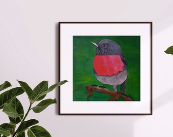 Digital download, Robin Bird colorful print, Instant download, Bird art print, Printable wall art, 3 files