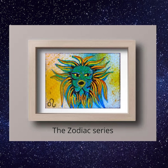 Scorpio ACEO original acrylic miniature painting Scorpio artist card Zodiac sign Colorful ACEO Zodiac sign art Scorpio art card