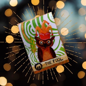 El Loco carta de Tarot, ACEO original, Arcanos Mayores