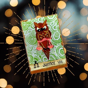 La Justicia carta de Tarot, ACEO original, Arcanos Mayores