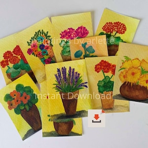 Pack de cartes a télècharger, Téléchargement numérique, téléchargement instantané ,impression colorée,