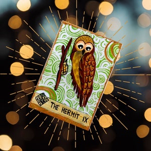 El Ermitaño carta de Tarot, ACEO original, Arcanos Mayores