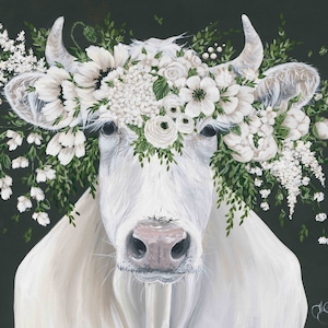 Pearl the Cow Paper Print