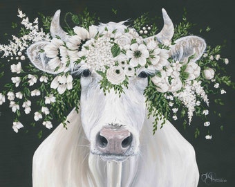 Pearl the Cow Paper Print