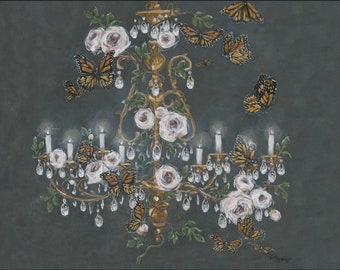 Butterfly Chandelier Paper Print
