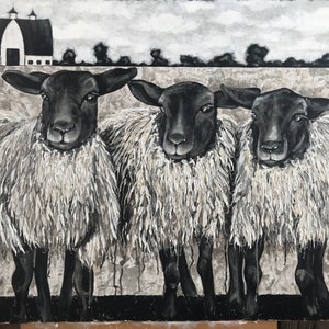 God Bless Ewe Printed Canvas.