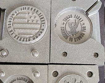 3X  Custom 2 sided COIN Logo graphite Molds.