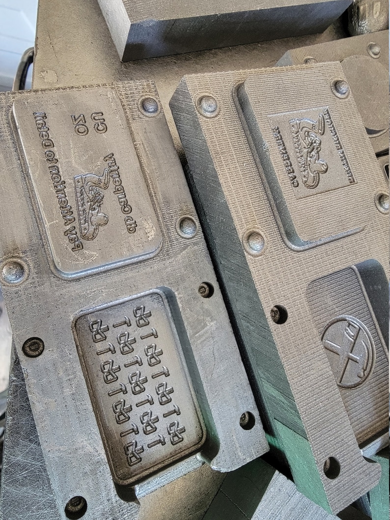 10 Oz Bar Mold Custom 2 Sided Logo Graphite Molds. Etsy