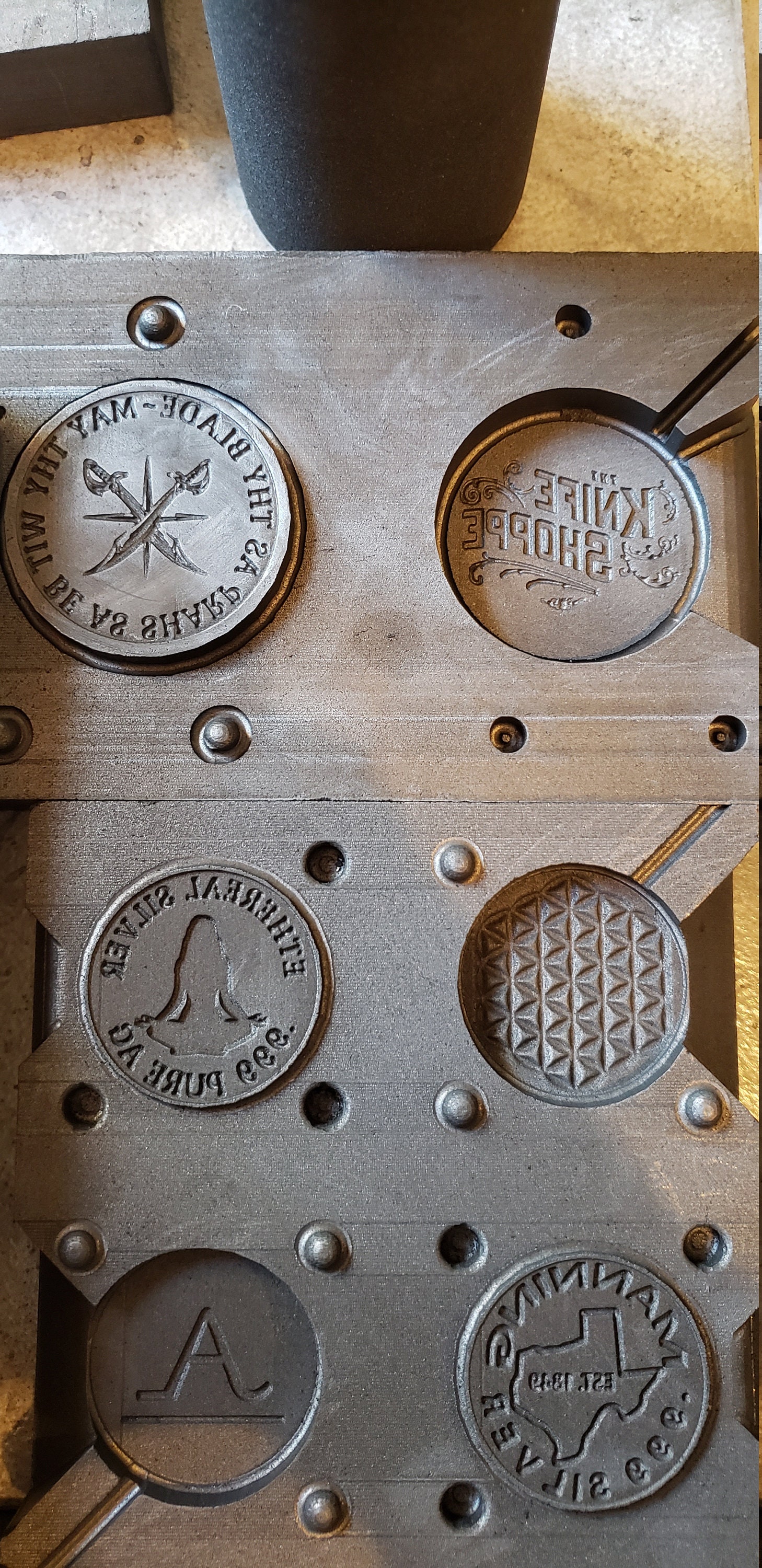 Graphite casting mold - Pokeball and Pika double sided coin mold!
