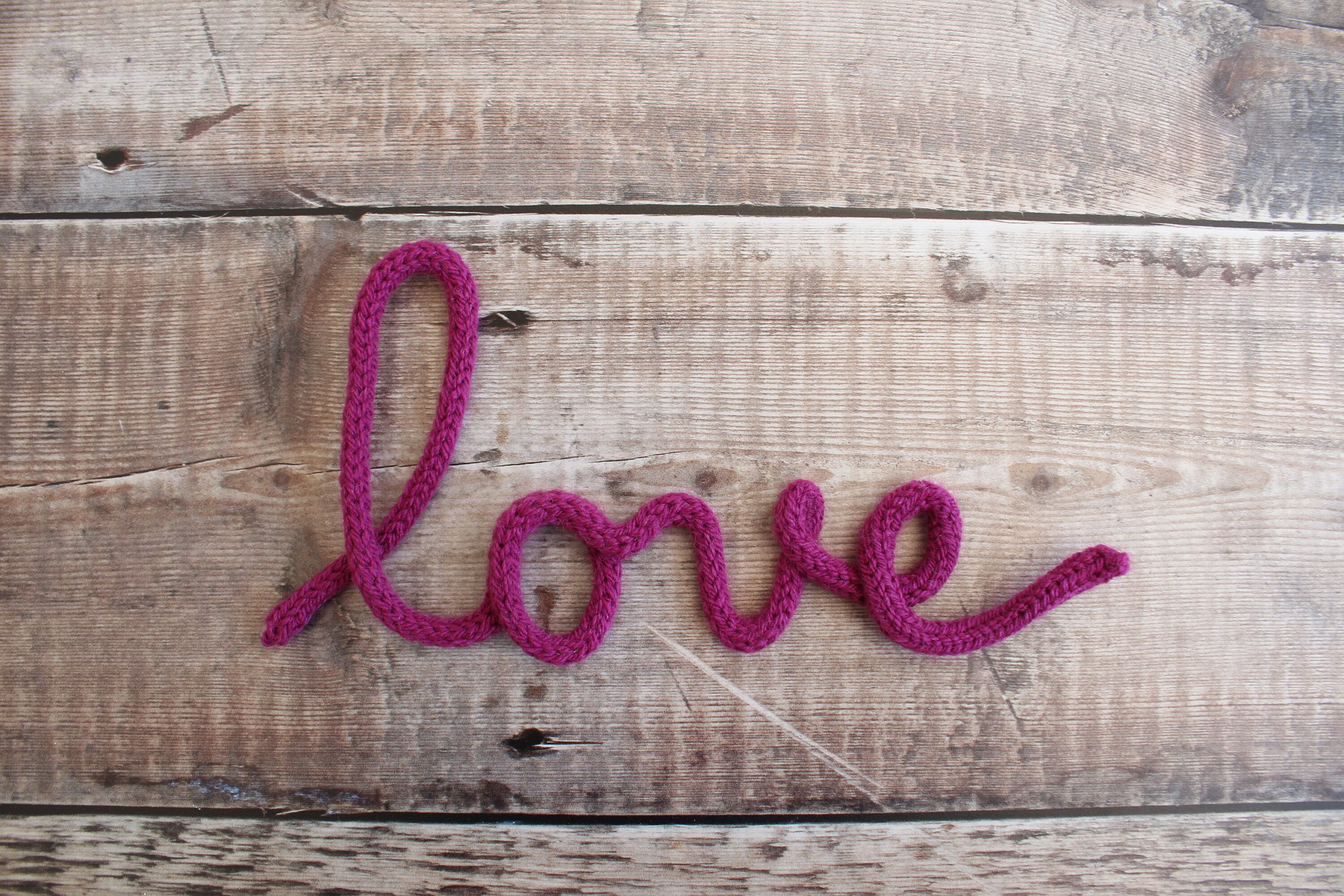 Love Wire Word Wall Art Knitted Wire Words Etsy
